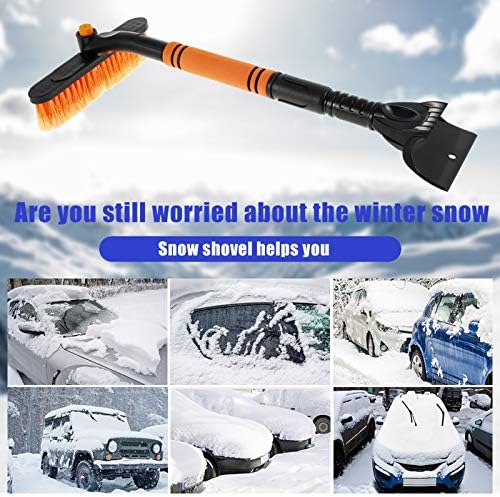 2 ב -1 מגרד קרח מגרד שלג מברשת שלג ניתנת להנתק שלג עם אחיזת קצף ארגונומי למשאית רכב רכב רכב