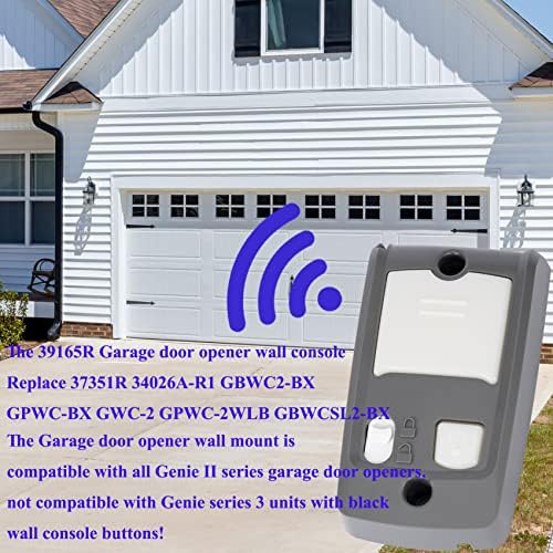 39165R קונסולת קיר תואמת לבקר פותחן דלת המוסך של Genie Series II 34026A-R1, 37351R, GBWC2-BX, GBWCSL2-BX, GPWC-2WLB, GBWCSL2,