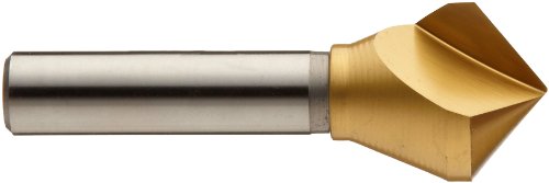 Magafor 4825 Series Cobalt Steel Dountersinkink, ציפוי פח, חליל יחיד, 100 מעלות, שוק עגול, 0.472 Shank Dia., 1.181 Dia