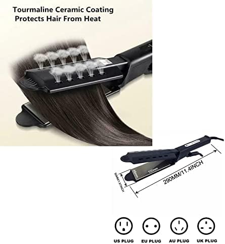 מחליק שיער של קובנה - 2023 קובנה טורמלין חדש ברזל שטוח, שימוש כפול יבש ורטוב לטיפול בשיער טמפרטורה מתכווננת לכל סוגי השיער