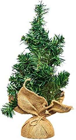 עץ חג המולד של Barzee Mini עם אורות, עץ חג מולד קטן בן 10 עם אורות מופעל על סוללת, עץ חג המולד של השולחן, קישוטי חג המולד