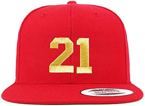 טרנדי הלבשה חנות מספר 21 זהב חוט שטוח ביל סנאפבק בייסבול כובע