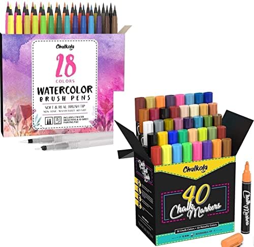 כיף צרור-28 עטים בצבעי מים + 40 גיר סמנים